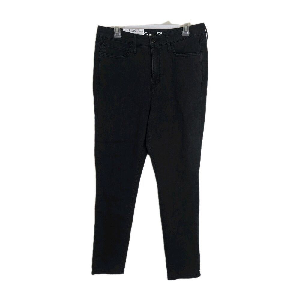 Seven7 High Rise Skinny Jeans Women Five Pocket Size 12 Black 32X29 NEW NWT